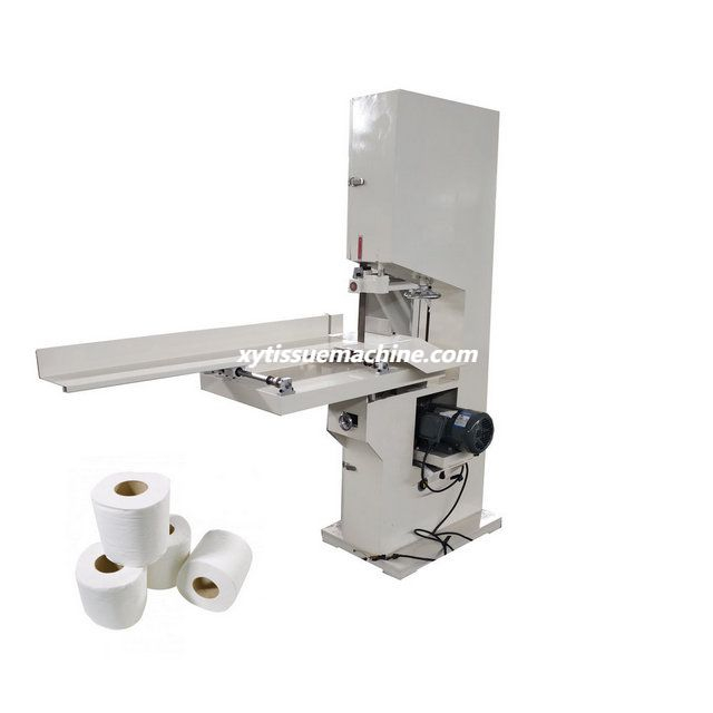 Low Cost Semi Automatic Toilet Paper Kitchen Towel Roll Band Saw Cutting Machine