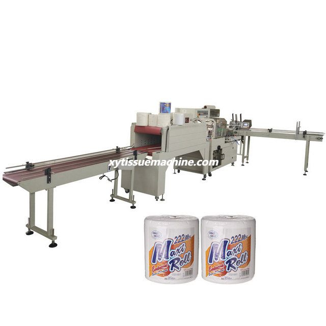 Automatic Labeling Maxi Roll Kitchen Towel Paper Plastic Film Shrink Packing Machinery Price