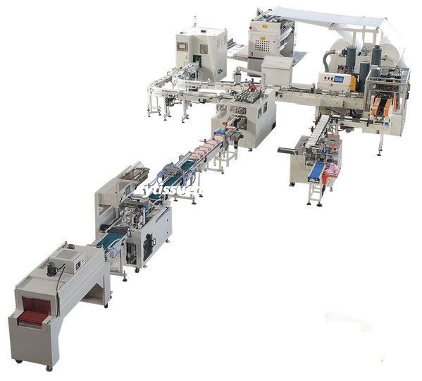 High speed facial tissue carton box packing production line