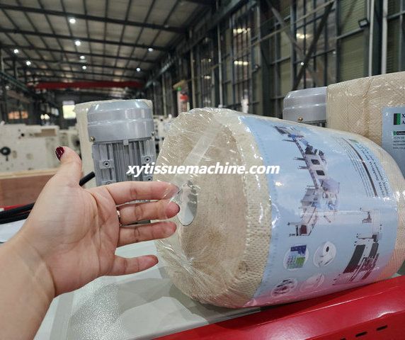 Automatic maxi roll kitchen towel paper tape handle machine 5