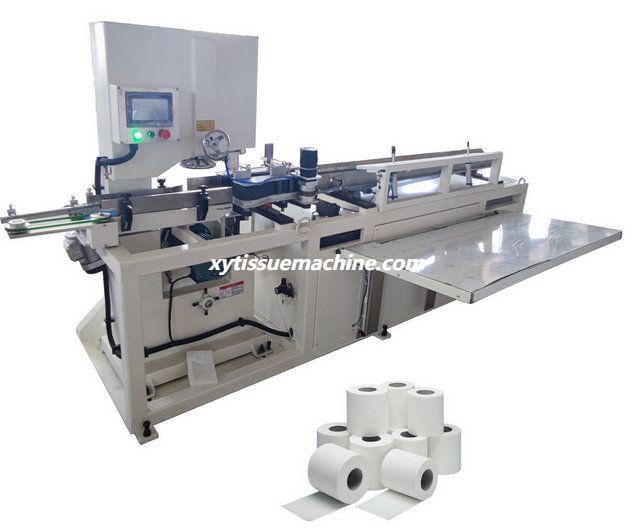 Toilet paper and kitchen towel paper band saw cutting machine