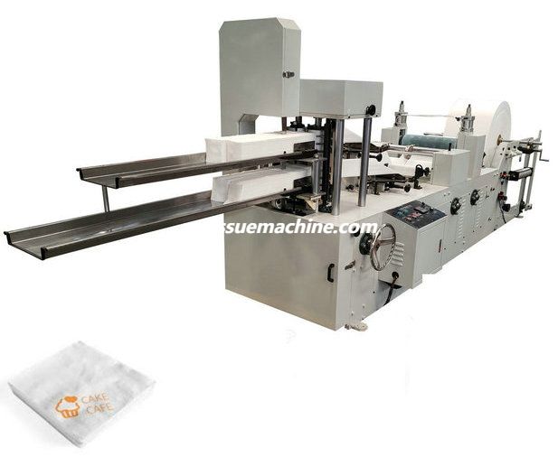 Automatic double decks restaurant table napkin tissue paper making machine1