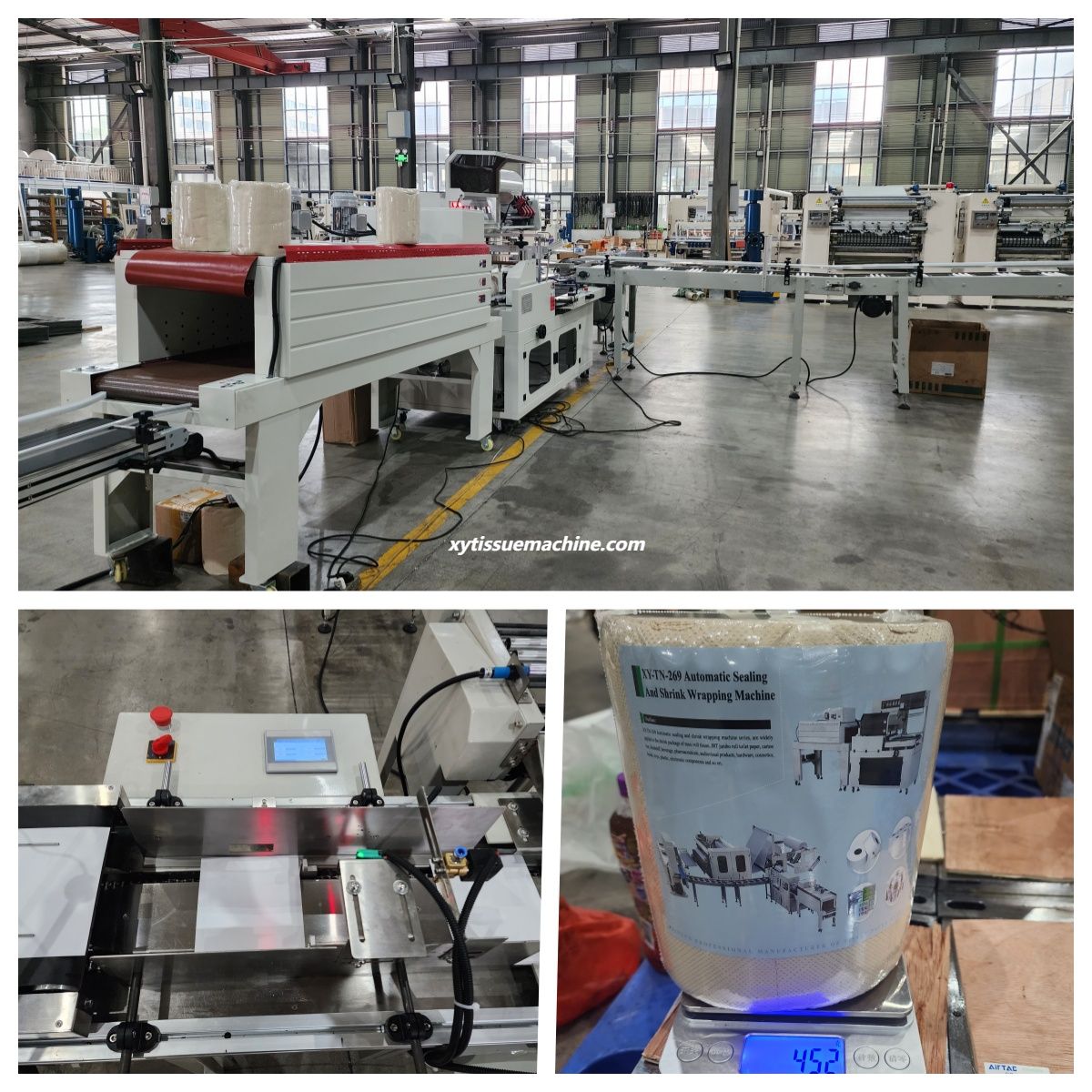 auto label maxi roll shrink packing machine